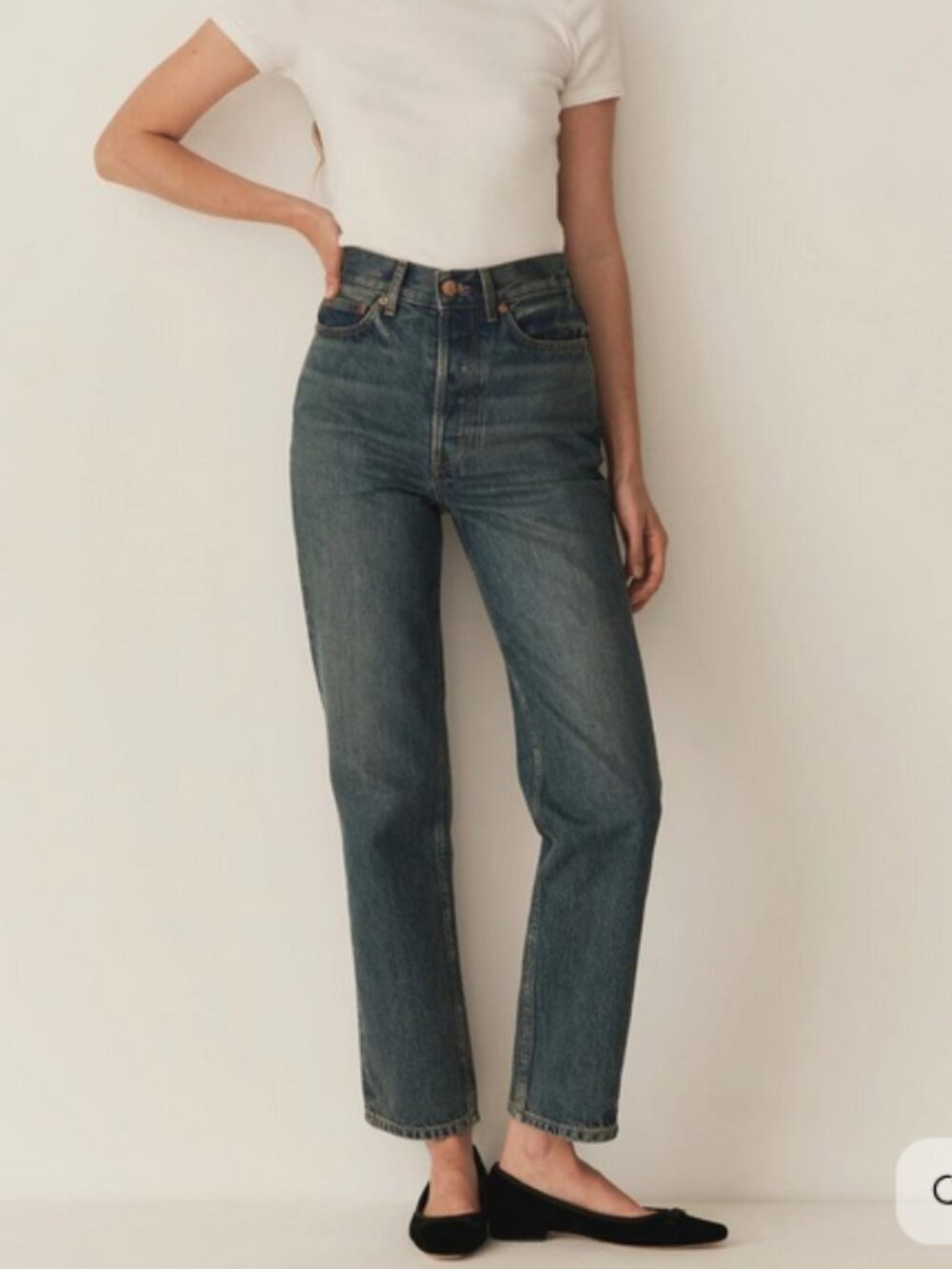 DOEN NWT's DIANA JEAN DENIM HIGH RISE BUTTON FRONT BLEUD'HIER WASH SIZE 23/24